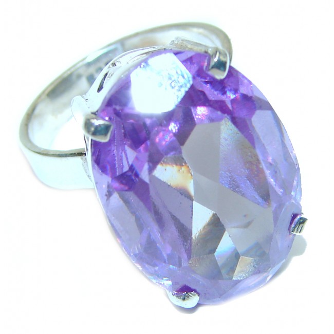 55ctw Purple Perfection Quartz .925 Sterling Silver Ring size 8