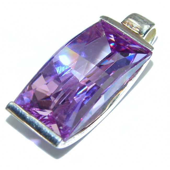 Purple Cubic Zirconia .925 Sterling Silver Pendant