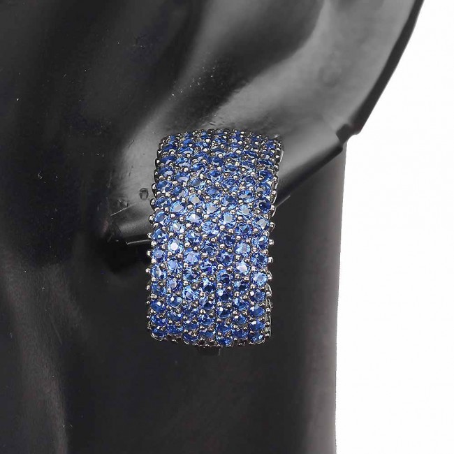 Incredible quality Sapphire .925 Sterling Silver handcrafted earrings