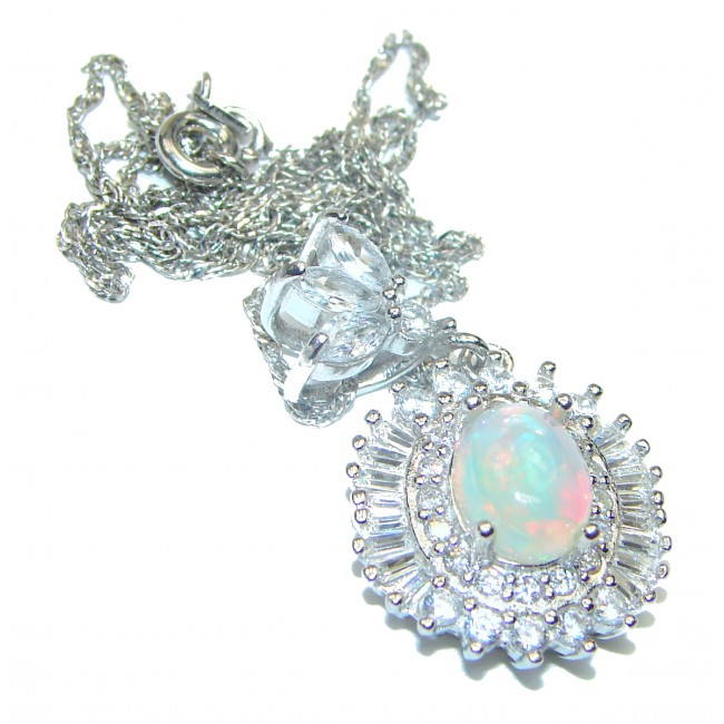Awesome Natural Ethiopian Opal .925 Sterling Silver Necklace