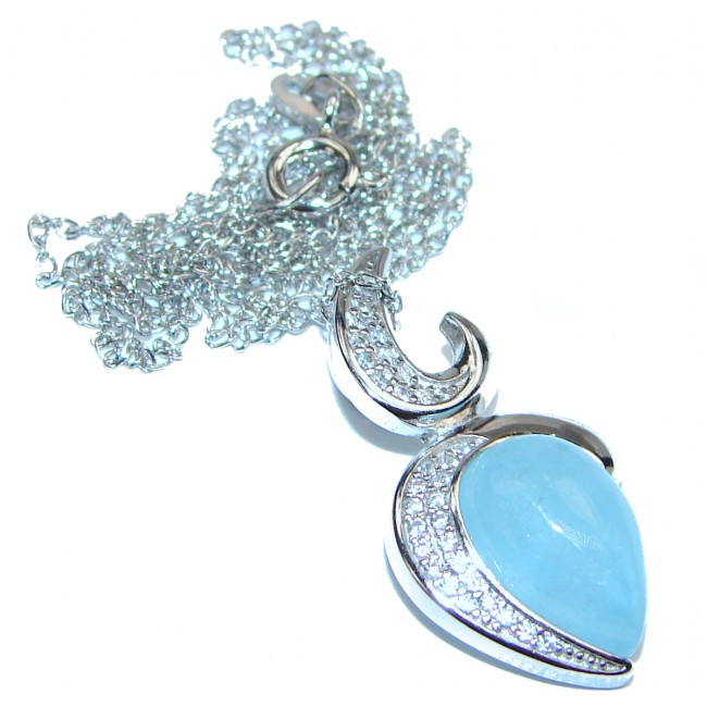 Genuine Aquamarine .925 Sterling Silver handcrafted necklace