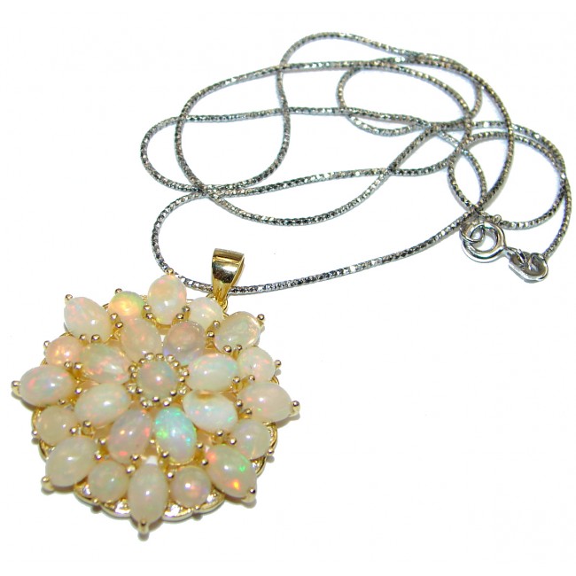 Awesome Natural Ethiopian Opal 14K Gold over .925 Sterling Silver Necklace