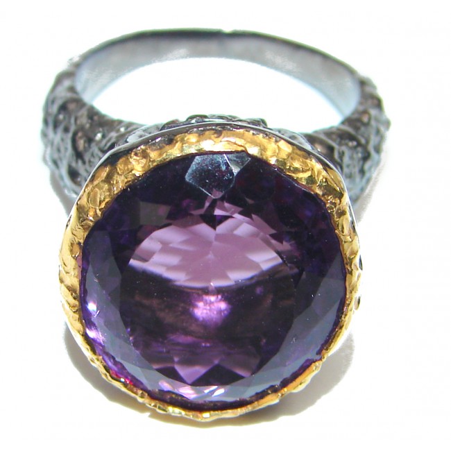 Authentic 55ctw Amethyst .925 Sterling Silver brilliantly handcrafted ring s. 7 1/2