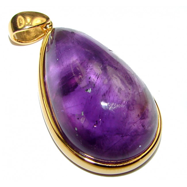 Lilac Blessings spectacular 55.5ct Amethyst 18K Gold over .925 Sterling Silver handcrafted pendant