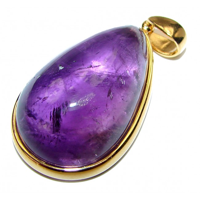Lilac Blessings spectacular 55.5ct Amethyst 18K Gold over .925 Sterling Silver handcrafted pendant