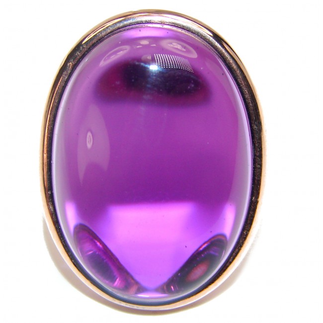 Authentic 65ctw Amethyst rose gold over .925 Sterling Silver brilliantly handcrafted ring s. 9