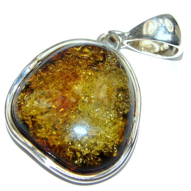 Unforgettable Beauty Honey Baltic Amber .925 Sterling Silver handmade Pendant