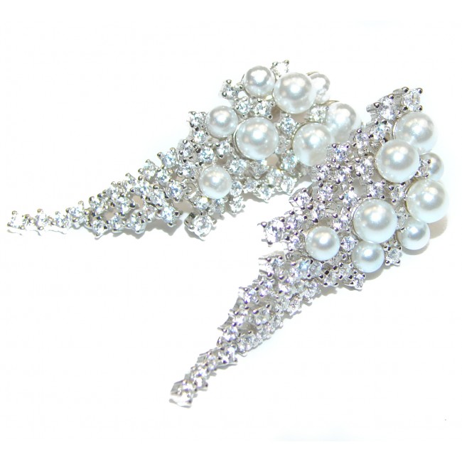 Classy Baroque Style Pearls .925 Sterling Silver handmade earrings