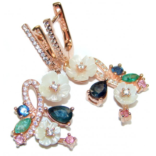 Vintage Beauty Emerald Blister Pearl .925 Sterling Silver handmade Earrings