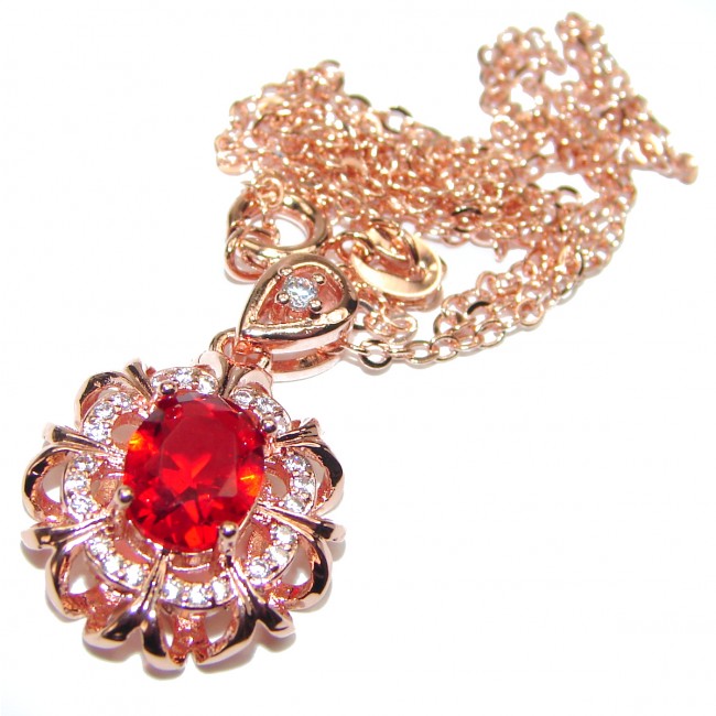 Princess Incredible Authentic Ruby & Diamonds .925 Sterling Silver necklace