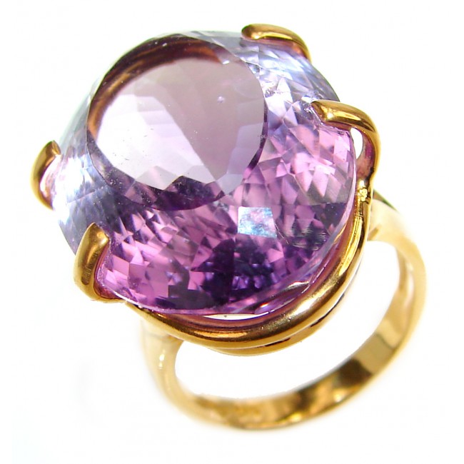 44ctw Purple Perfection Amethyst Gold over .925 Sterling Silver Ring size 6
