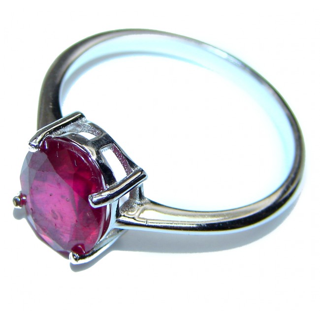 Genuine 1.2 ctw Kashmir Ruby .925 Sterling Silver handcrafted Statement Ring size 9 1/4