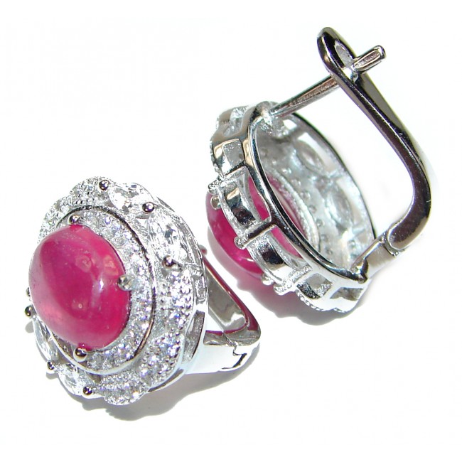 Stunning Authentic Ruby .925 Sterling Silver handmade earrings