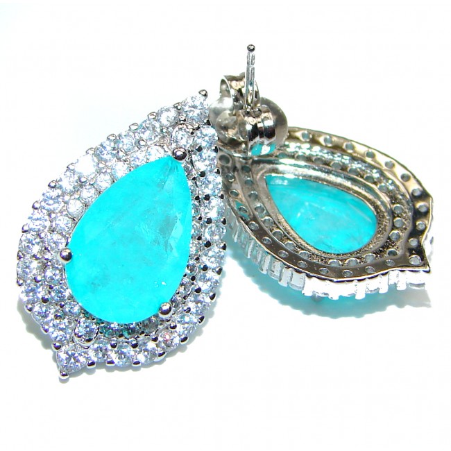 Modus Operandi Paraiba Tourmaline .925 Sterling Silver entirely handmade earrings