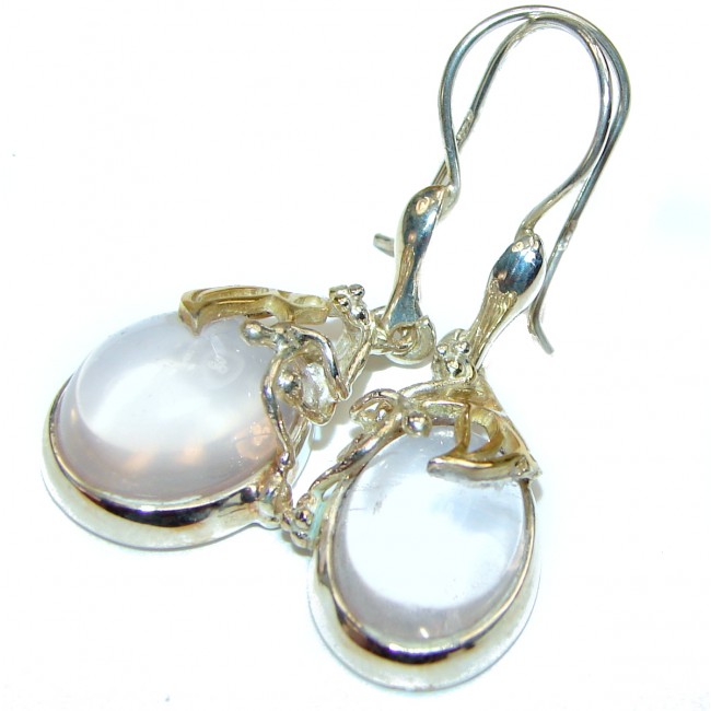 Authentic Juicy Rose Quartz .925 Sterling Silver handmade earrings