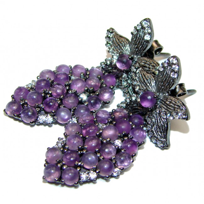 Incredible Grapes Amethyst .925 Sterling Silver handcrafted earrings