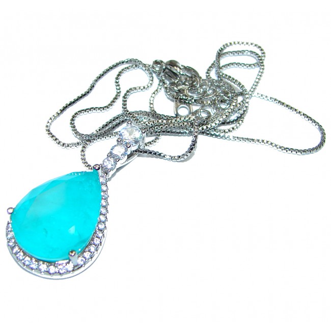 Luxurious Paraiba Tourmaline .925 Sterling Silver handcrafted necklace