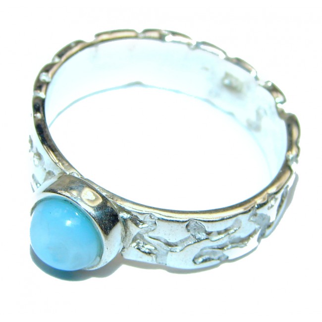 Aqua Natural Dominican Republic Larimar .925 Sterling Silver handcrafted Ring s. 9 1/4