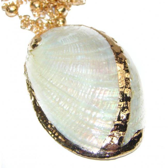 Vitamin Sea Large Gold over .925 Shell Sterling Silver necklace