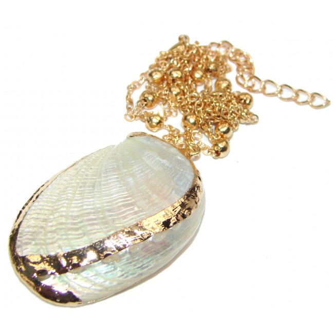 Vitamin Sea Large Gold over .925 Shell Sterling Silver necklace