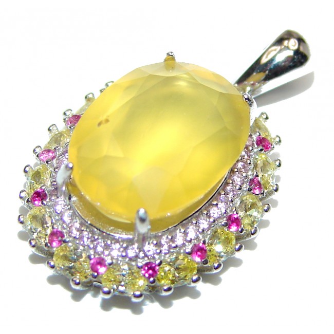 Vivid Beauty Yellow Sapphire .925 Sterling Silver pendant