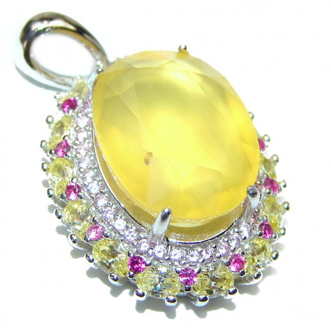 Vivid Beauty Yellow Sapphire .925 Sterling Silver pendant