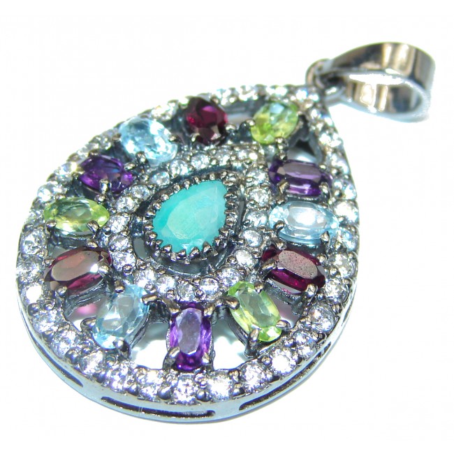 Mia Emerald .925 Sterling Silver handcrafted pendant