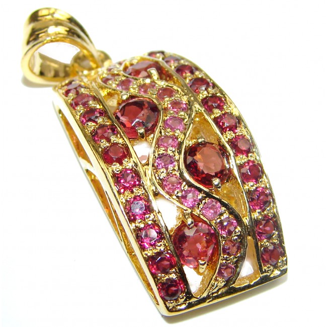 Mia Ruby Garnet Gold over .925 Sterling Silver handcrafted pendant