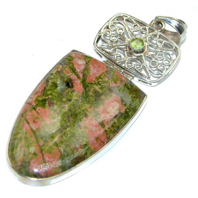 Perfect Harmony great quality Russian Unakite Sterling Silver handmade Pendant