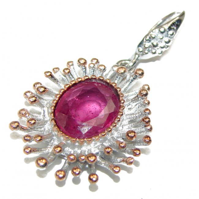 Genuine Kashmir Ruby .925 Sterling Silver handmade Pendant