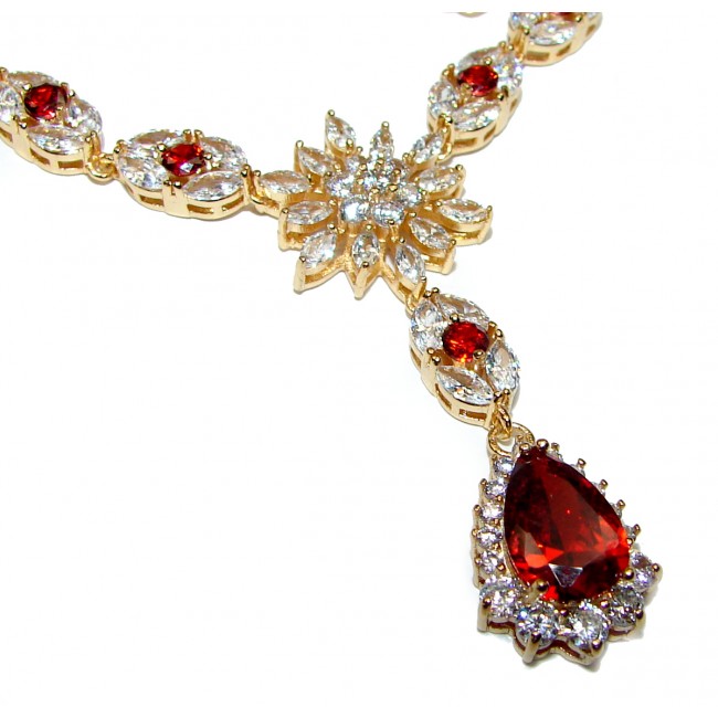 Incredible Red Topaz .925 Sterling Silver handcrafted necklace