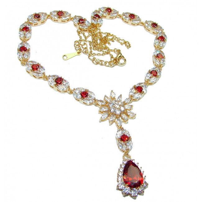 Incredible Red Topaz .925 Sterling Silver handcrafted necklace