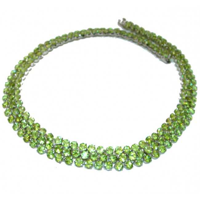 Melissa LARGE Great Masterpiece genuine Peridot .925 Sterling Silver handmade necklace