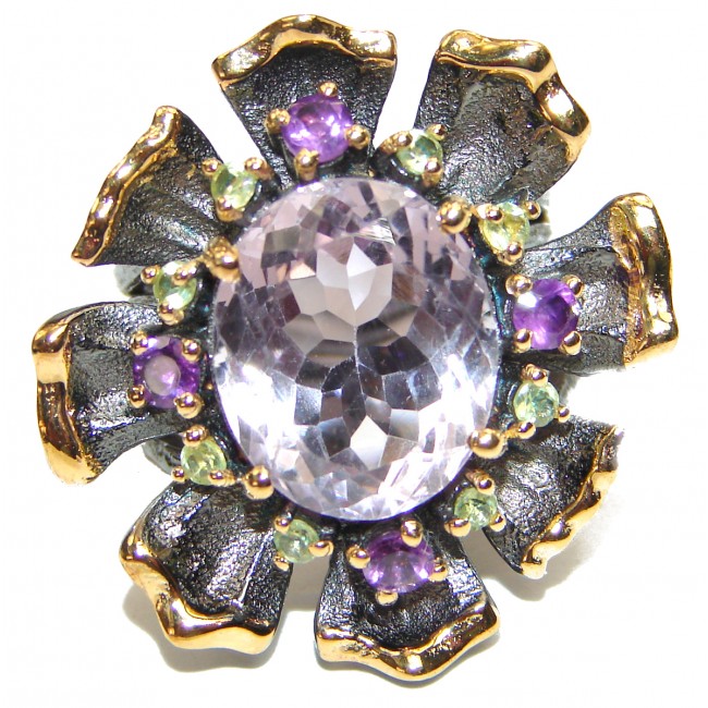 Purple Perfection Amethyst black rhodium over .925 Sterling Silver Ring size 6 1/4