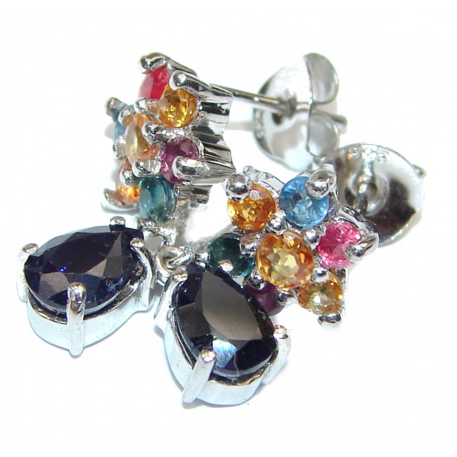 Multicolor Sapphire .925 Sterling Silver earrings