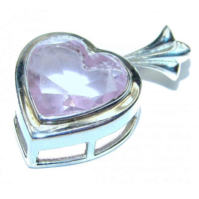 Perfect Pink Heart Topaz .925 Sterling Silver handcrafted Pendant