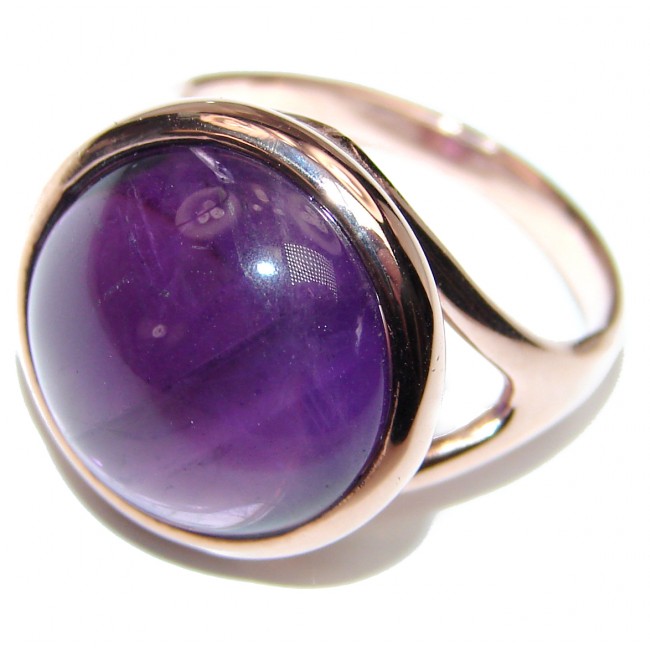 Authentic African Amethyst 18K gold over .925 Sterling Silver brilliantly handcrafted ring s. 8