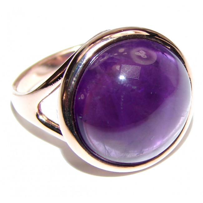 Authentic African Amethyst 18K gold over .925 Sterling Silver brilliantly handcrafted ring s. 8