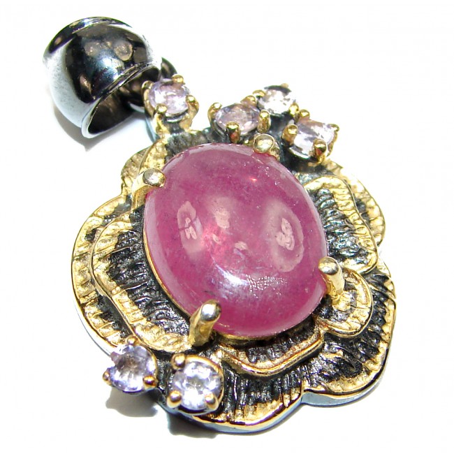 Genuine Ruby .925 Sterling Silver handcrafted pendant