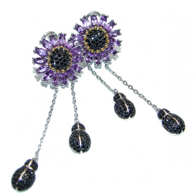 Valentina African Amethyst .925 Sterling Silver handcrafted earrings