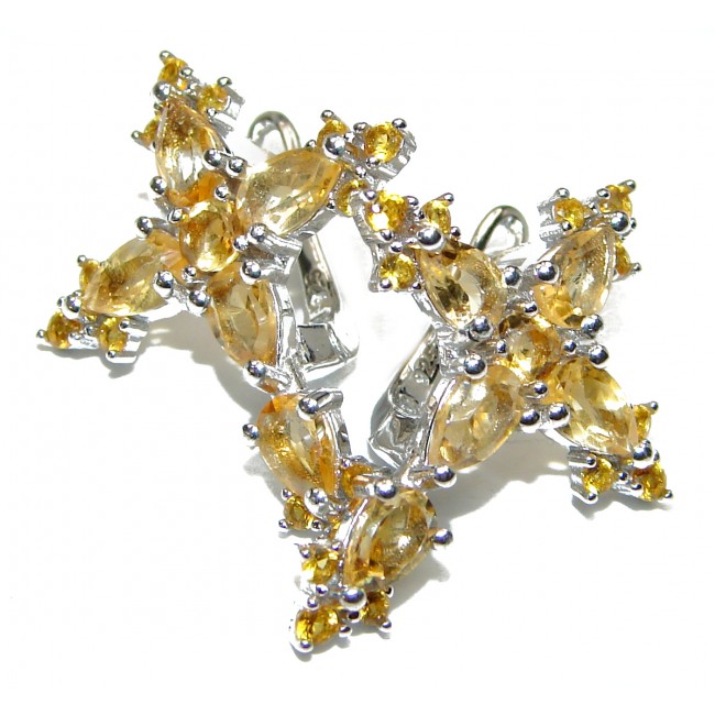 Cross Authentic Citrine .925 Sterling Silver handmade earrings