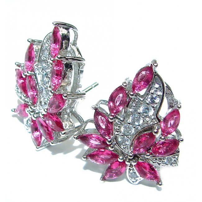 Fancy best quality Garnet .925 Sterling Silver handcrafted earrings