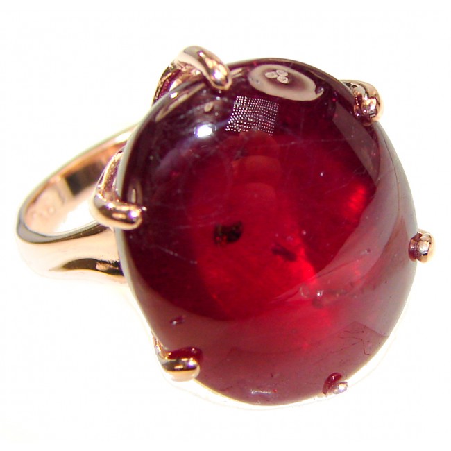 Perfect 25.8 ctw Ruby Gold over .925 Sterling Silver handcrafted Statement Ring size 6
