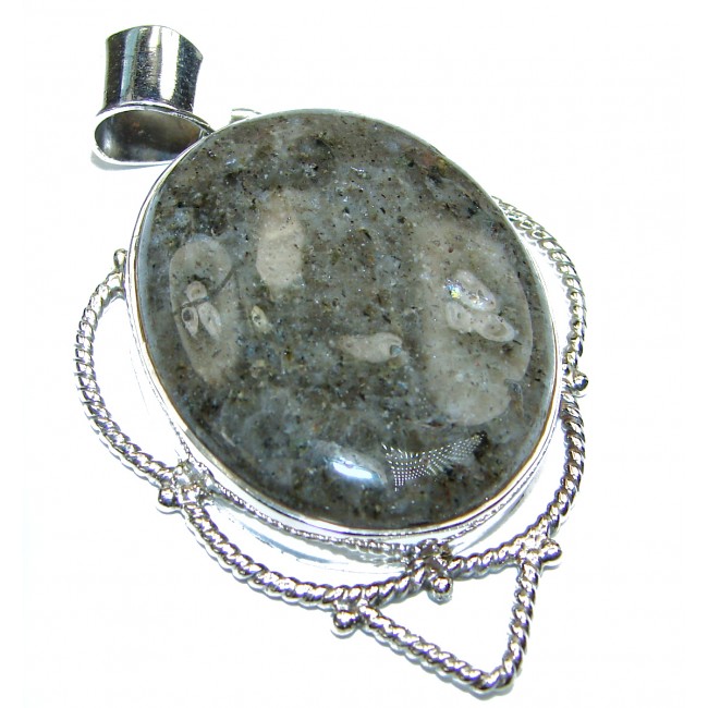 Pure Perfection Natural Moss Agate .925 Sterling Silver handmade Pendant