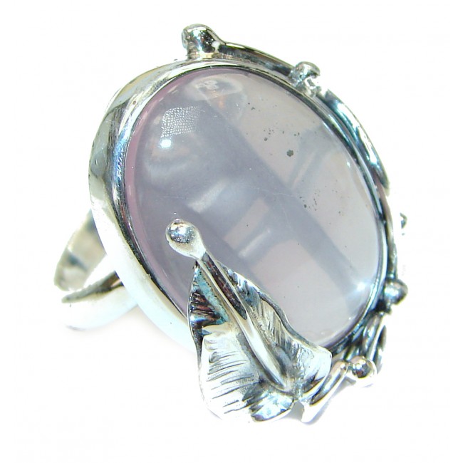 Pink Perfection Rose Quartz Ruby .925 Sterling Silver Ring size 8 adjustable