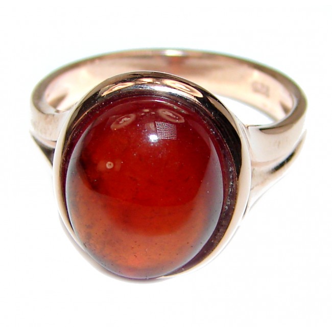 Genuine Ruby 18K yellow Gold over .925 Sterling Silver handmade Cocktail Ring s. 6