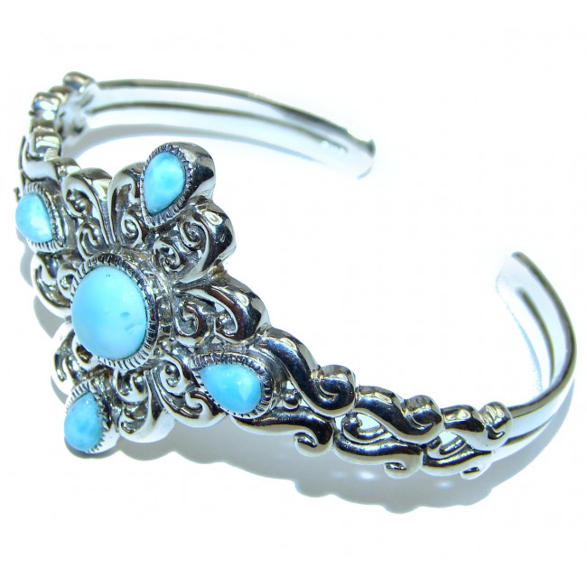 Classy Design authentic Blue Larimar .925 Sterling Silver handcrafted Bracelet / Cuff