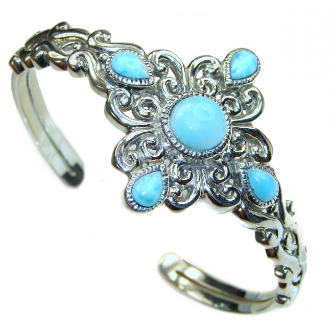 Classy Design authentic Blue Larimar .925 Sterling Silver handcrafted Bracelet / Cuff