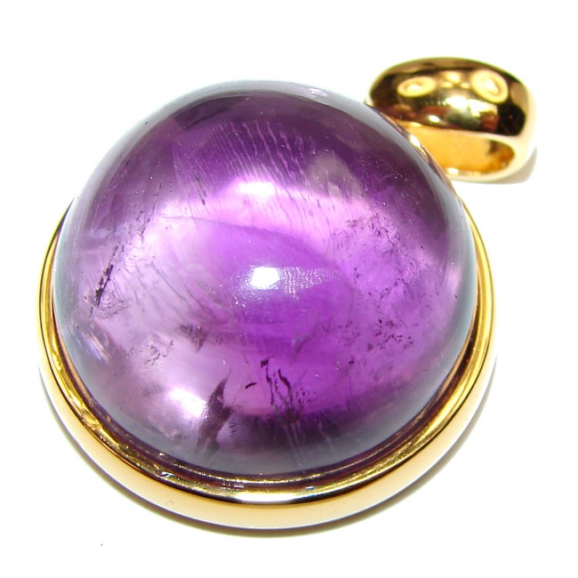 Purple Moon Genuine Amethyst 18K Gold over .925 Sterling Silver handcrafted pendant