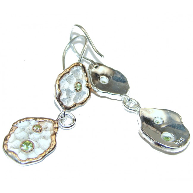 Authentic Peridot .925 Sterling Silver handmade earrings